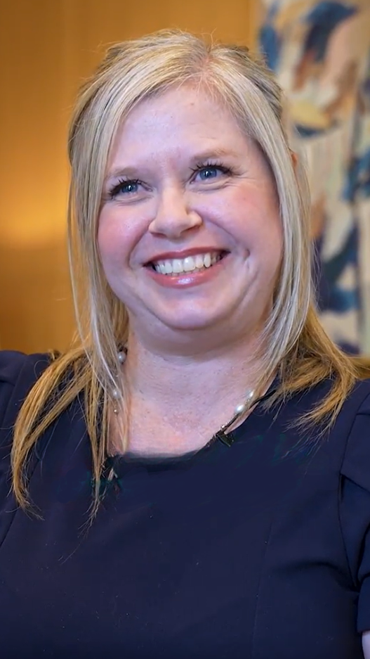 blonde smiling woman